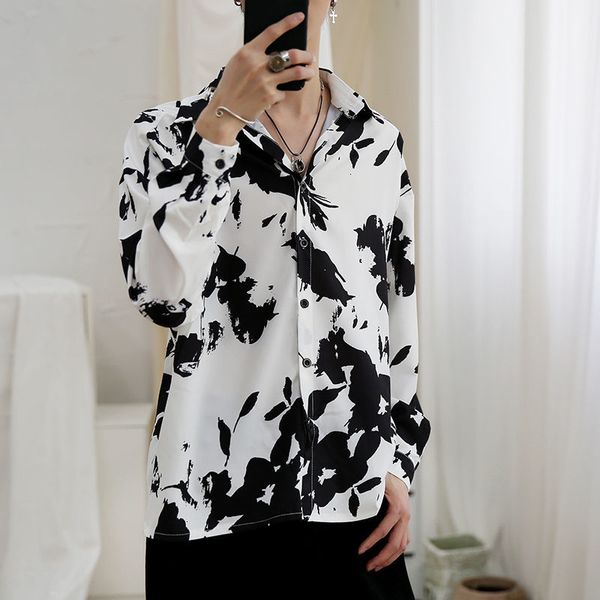 

2021 men's shirts spring and winter new size neutral thin shirt male clothes 8fod, White;black