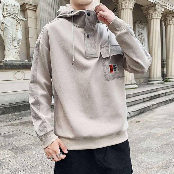 

2020 new style spring and autumn hoodie handsome men's sportswear 8376, Gray