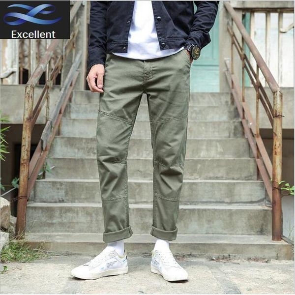 

straight 2021 mens modis cotton loose big trend japanese four seasons fashionable korean trousers pants men, Black
