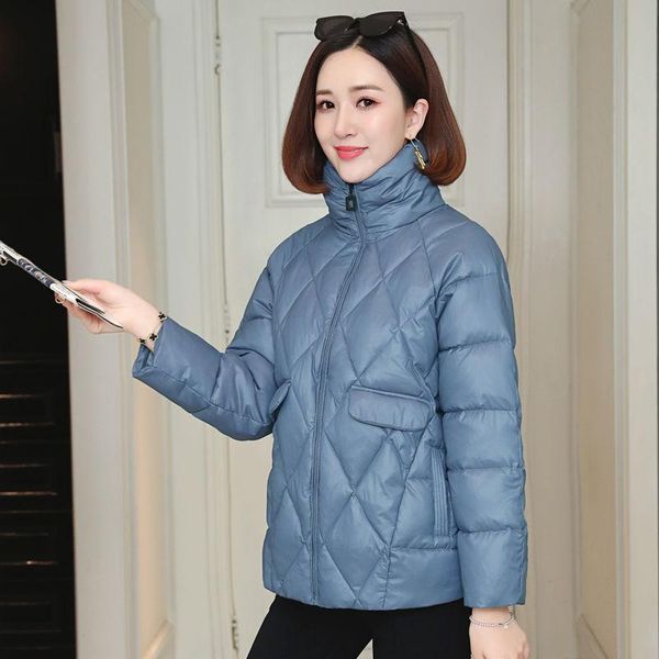 

women's down & parkas 2021 winter women fashion korean solid color jacket cotton-padded warm coat loose stand collar short oversized z5, Black