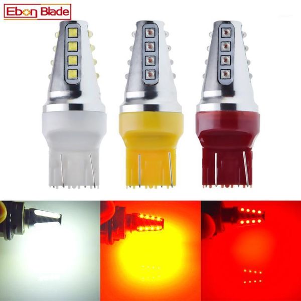 

emergency lights 2 x t20 7443 w21/5w 7440 wy21w w21w 80w auto led bulb car reverse brake light turn signal backup drl lamp white red amber 1