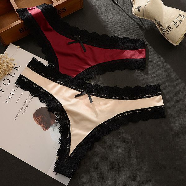 

seductive, sexy, breathable, comfortable, close fitting, silky, hollow out lace, cotton bottom, low waist lace briefs for women, Black;pink