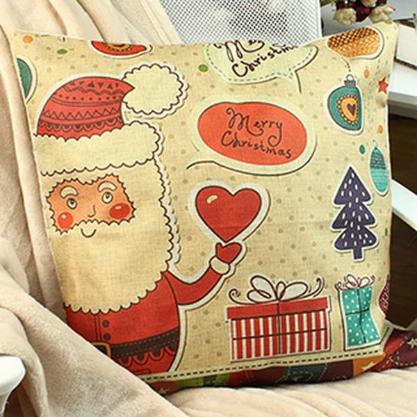 

christmas linen pillowcase elk santa claus christmas present waists and pillowcases christmas decorations home decor b6 4240 wmtyfy