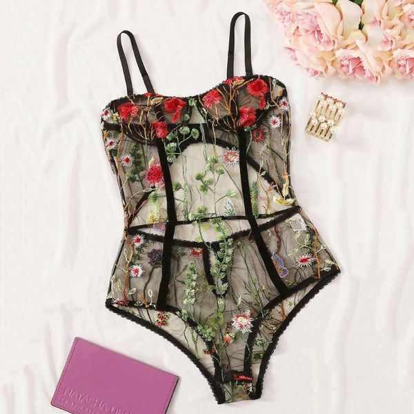 

new women plus size lace lingerie jumpsuit underwear bodysuit sleepwear teddy underwear transparent bra party sets lace black, Red;black