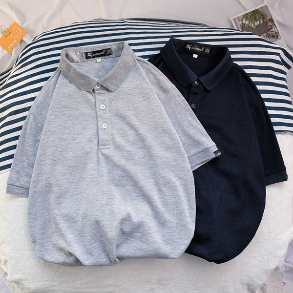 

summer lapel men's short leads the trend of polo fashion slim half sleeve paul t-shirt, White;black