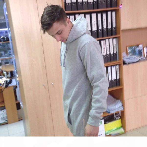 

wholesale-men's fleece hoodies sweatshirts side zip to hem design long sweat shirt men longline hoodie for men hoodies & ; sweatshirts, Black