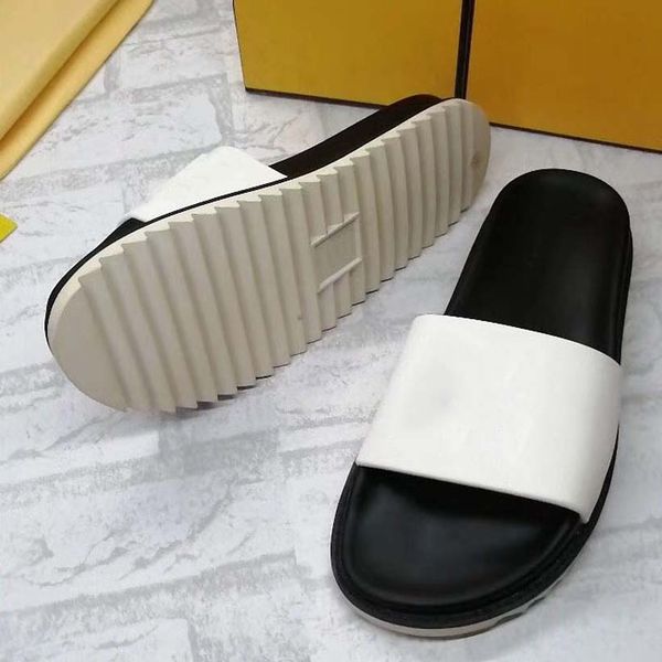 

2020 men women summer rubber sandals beach slide fashion scuffs slippers indoor shoes size eur 35-45 with box 43, Black
