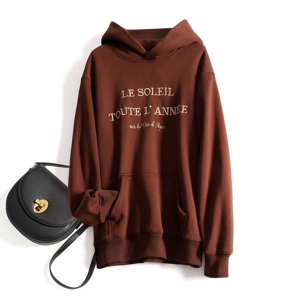 

cashmere sweater women's thickened loose korean autumn winter hoodie 2020 new foreign style long sleeve t-shirt, Black