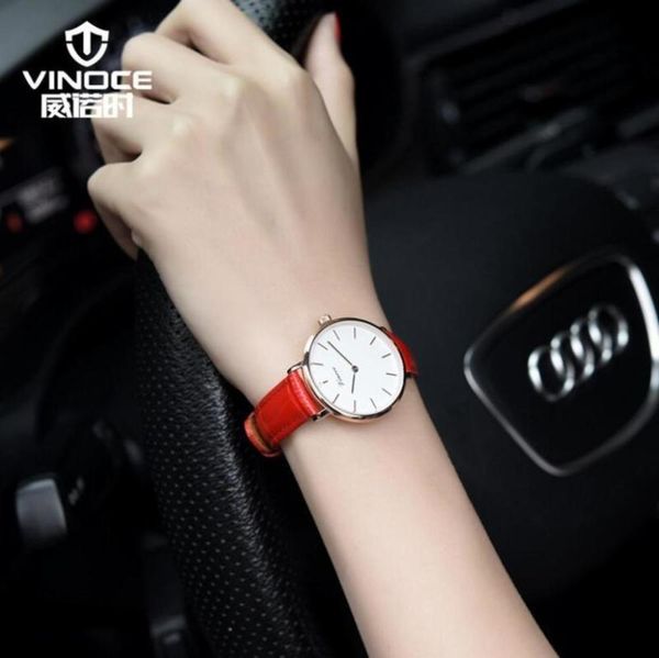 

thin new women's watch quartz ultra waterproof simple atmosphere korean women's fashion trend watch, Slivery;brown