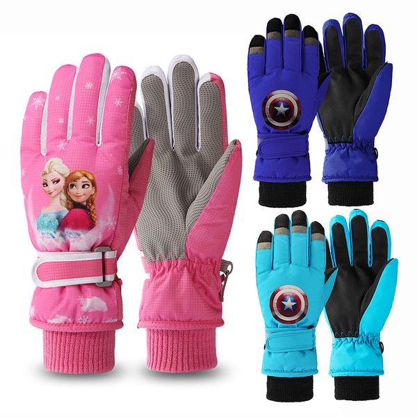 

winter ski waterproof play ice snow children's boys and girls gloves plush windproof