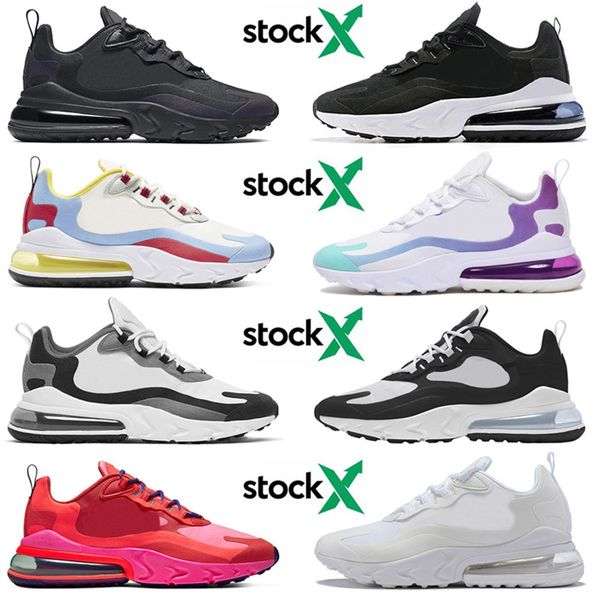 

runners 270 wholesale react mens womens running shoes designer sneakers black white triple a do it jdi travis scott grey sports trainers, White;red