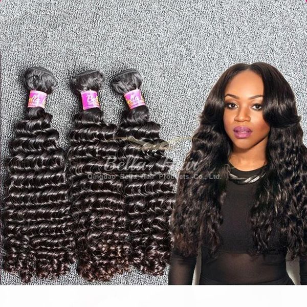 

natural black deep wave human hair weave mixed lengths 8~30 inch brazilian hair bundles 3pcs lot bella hair extensions