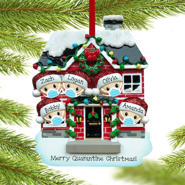 

gift party product birthdays quarantine decoration 2020 christmas personalized family of 4 ornament pandemic social dist9lgn