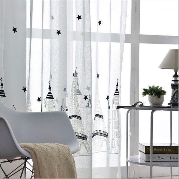 

curtain & drapes translucidus tulle for rooms white modern window design scenic embroidered sheer curtains children fbq8011