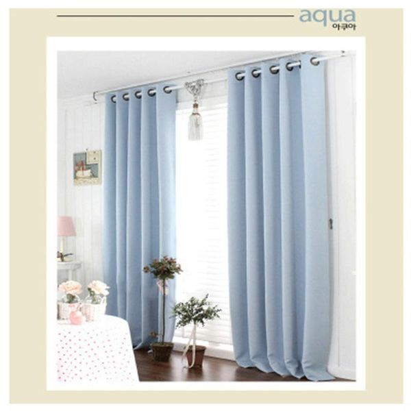 

curtain & drapes plain colour high shading double matte black silk cloth living room bedroom environmental