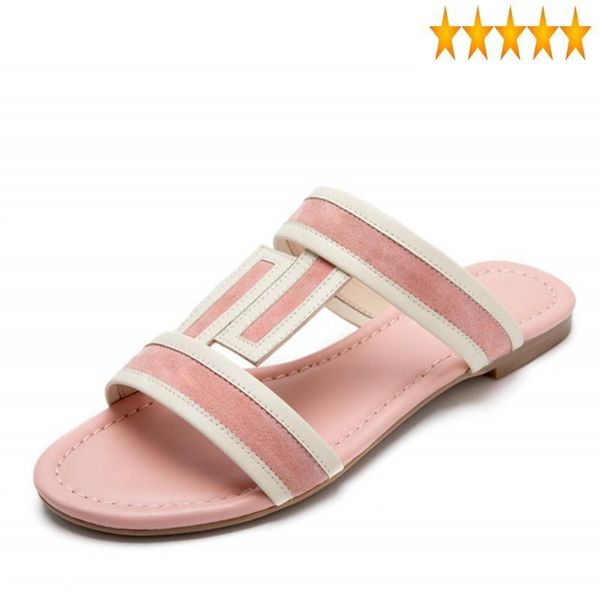 

slip on brand women summer new leisure fashion striped flat sandals street pink outdoor slippers beach slides, Black
