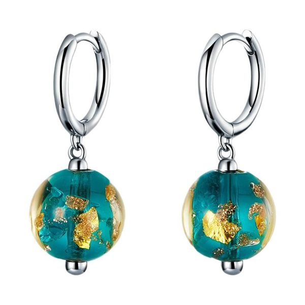 

hoop & huggie dreamy glass lady earring bead pendant exotic lop fashion jewelry starry ear earrings, Golden;silver