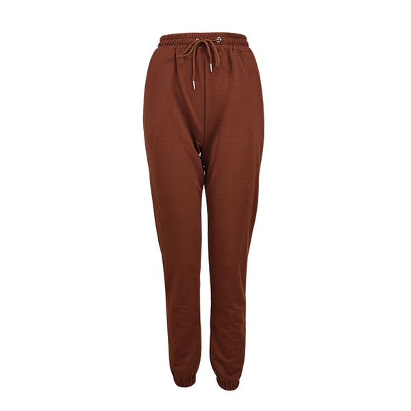 

yoga outfits 2021 summer european and american amazon women fashion casual solid color tie-up trousers sweatpants pants, White;red