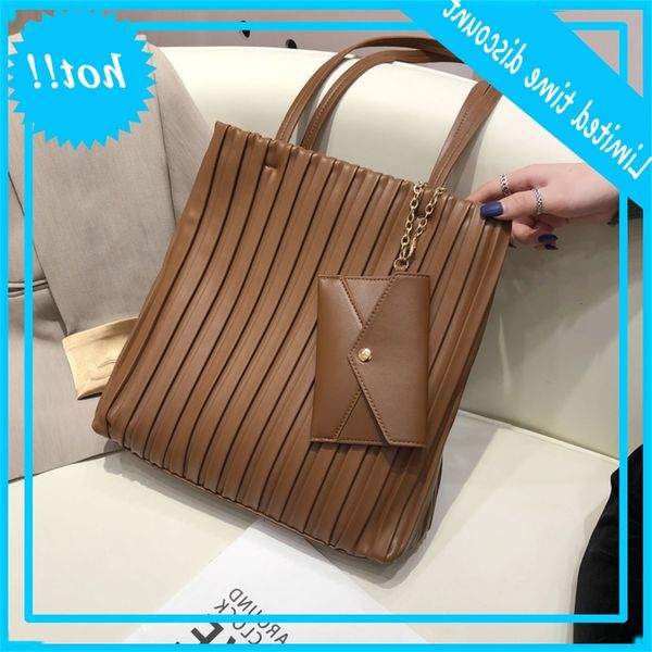 

plooien design retro large capacity women task 2021 new style fashion all-match single shoulder dead bag