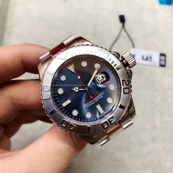 

u1 factory 40mm quality watch blue men's wrist new yatch automatic clasp arrive blue dial 126622 original glass sapphire high jnump wat, Slivery;brown