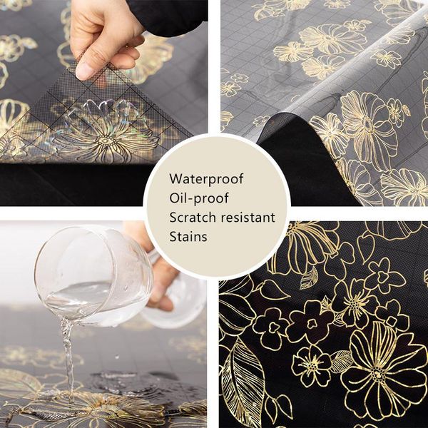 

hazy pvc rectangle tablecloth waterproof oil proof coffee table mat protector desk pad dining table cover for kitchen wmtyjd