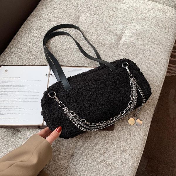 

cross body winter lamb hair bag plush pillow fashion shoulder messenger bags niche designer women purse and handbags