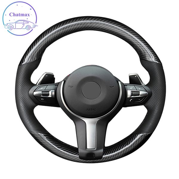 

diy private custom car steering wheel cove for bmw f87 m2 f80 m3 f82 m4 m5 f12 f13 m6 f85 x5 hand sewing carbon leather holder decoration