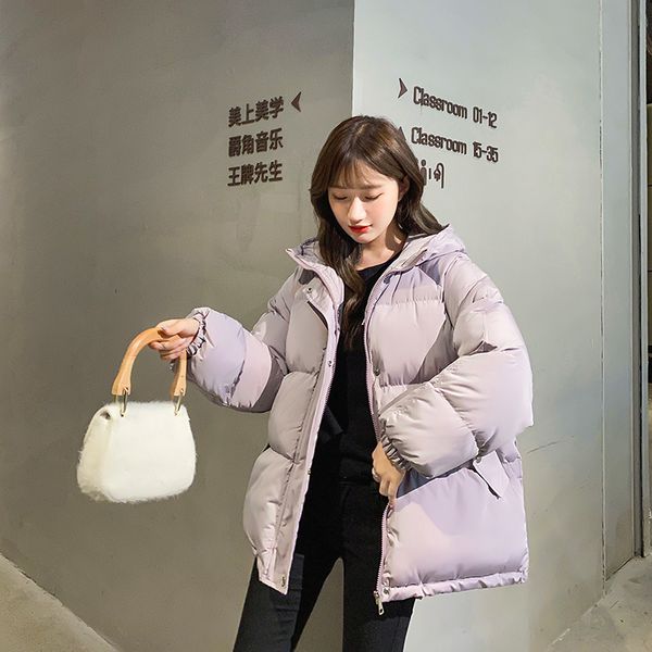 

winter jacket women casual plus size womens parkas warm outerwear solid hooded coats short female slim cotton padded 200928, Black