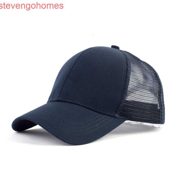 

horsetail hat summer baseball net women's with hat cotton back opening solid sun hat without cc cap, Blue;gray