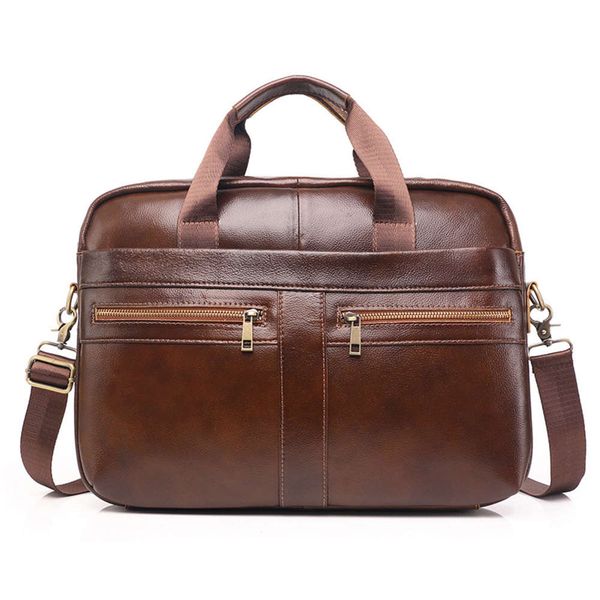 

men's 2020 new wax leather horizontal bus briefcase comter case