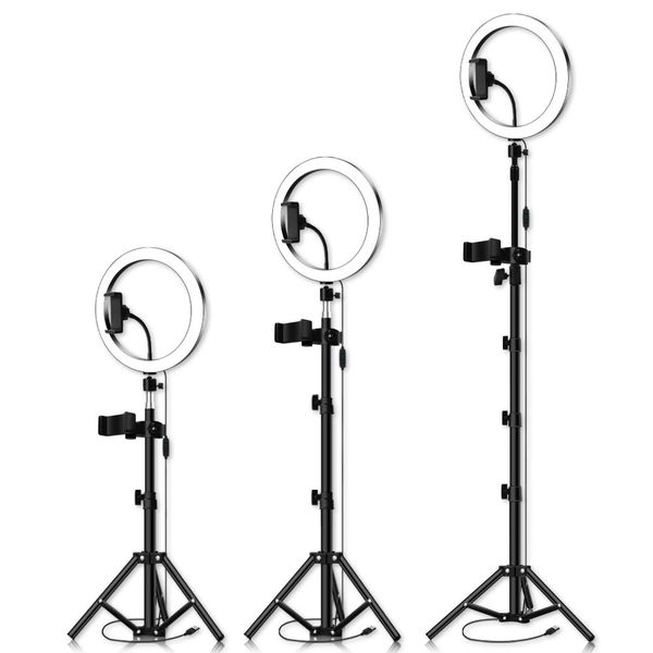 

светодиодное кольцо light 16/20/26 см 5600k dimmable selfie кольца с трудовым держателем телефона usb plug photo studio photography освещени