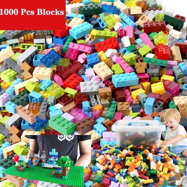 250 peças Building Blocks Acessórios Cidade DIY Criativo Tijolos Compatíveis Inglys Tijolo Bulk Placa de Base Educacional Brinquedo