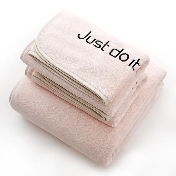 

towel 2pcs/set microfiber elegant embroidered sets solid 1pc face and bath high absorb towels bathroom for adult