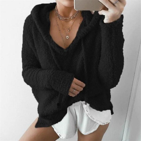 

new women hoody sweater fashion soft mohair knitwear winter female pullover plus size hoodies casual loose ladies sweaters, White;black