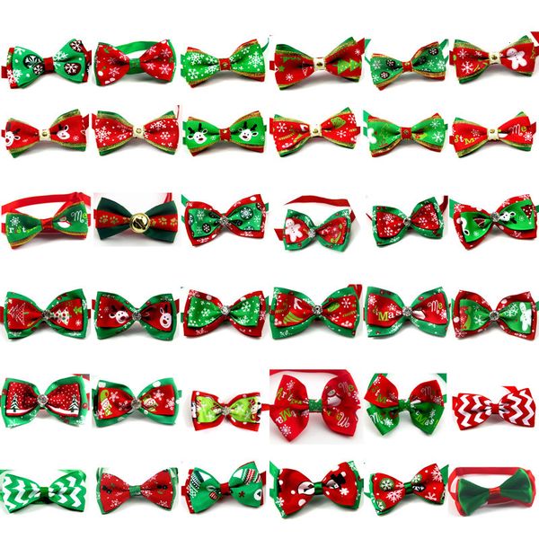 

christmas holiday collar bow lovely tie adjustable neck strap cat dog grooming accessories pet product supplies