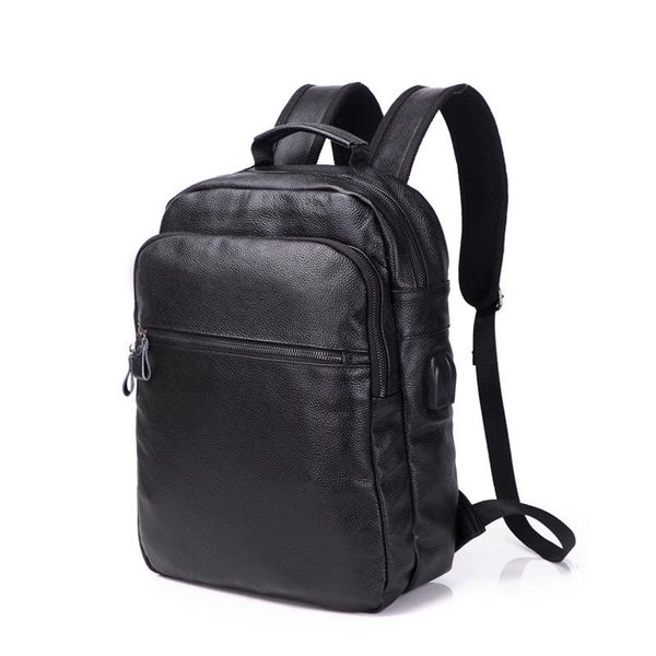 

2021 new style men genuine leather backpacks male fashion lapcomputer bag student travel rucksack school bags