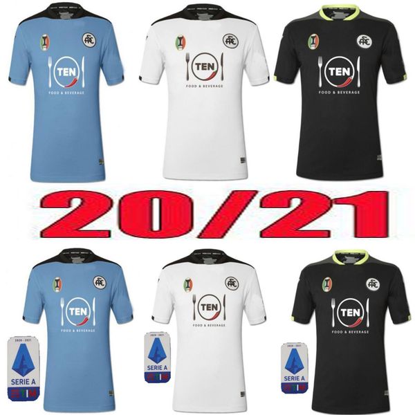 

men's 20 21 spezia calcio (shirt) 2020 third place 2020 2021 agudelo pobega agoume chabot d. farias football uniform size s-4xl, Black;yellow