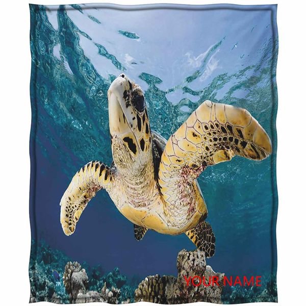 

turtle perfect summer blanket, hawksbill sea turtle in blue lagoon of ocean eretmochelys imbricata print diy blanket, cute, soft, and cozy