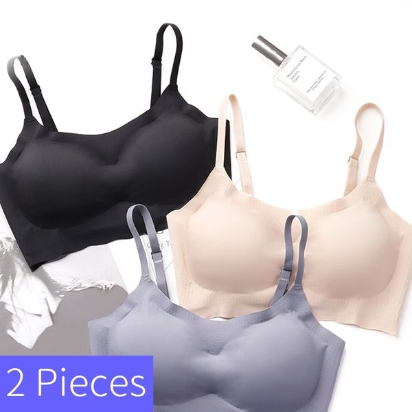 

2pcs/lot fashion girl student bras women push up lingerie seamless bra bralette wireless brassiere female underwear intimates 201202, Red;black