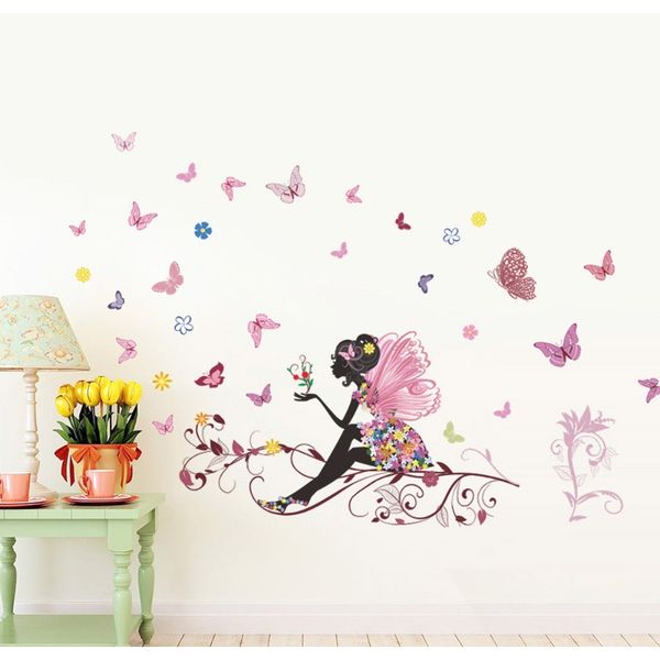 

butterfly flower fairy wall stickers for kids room wall decoration bedroom living room children room decal poster mural 4 bbyybd