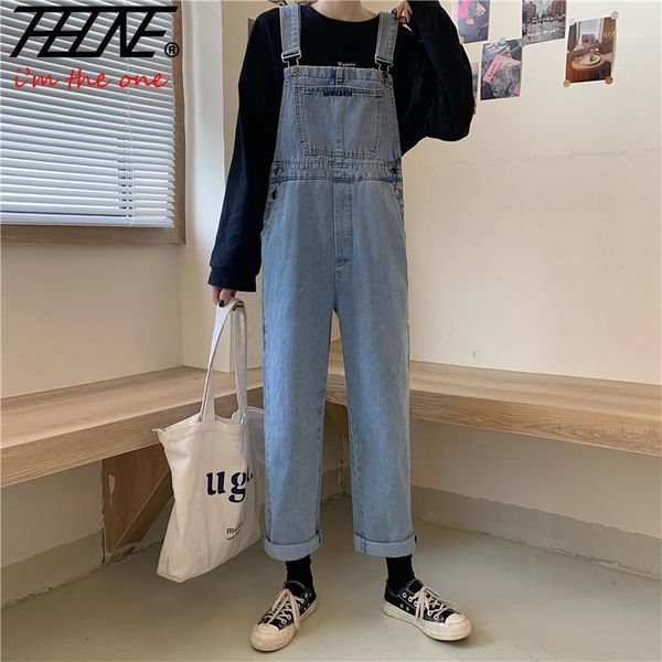 

thhone women's fashion high waist denim jumpsuits pants playsuits embroidered jeans bodysuits overall casual trousers female1, Black;white