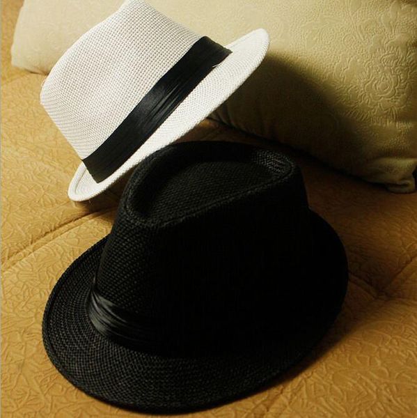 

unisex beach behaw sun hats стильные женщины мужчины панама джаз шляпы ковбой гангстерская шапка с черным поясом 2018 горячие продажи caps 1, Black;white