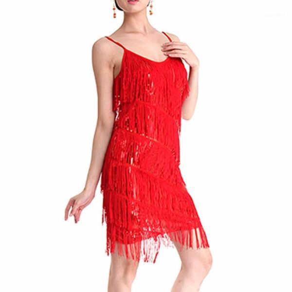 

elegant women latin dance dress fringed tassel sequins clubwear mini dress 2017 new co1 co11, Black;red