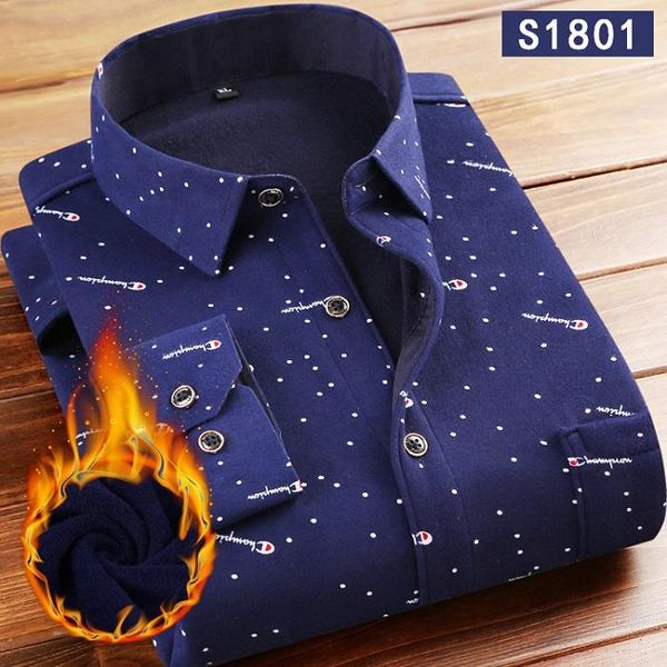 

2020 fashion men's slim shirt thick warm plaid multicolor men's social shirt clothing size -4xl, White;black