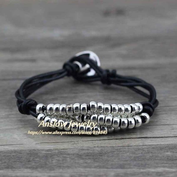 

anslow высокое качество newnew brand silverated здоровый цинковый сплав из цинкового сплава кожаный браслет для женщин мужчин детей low0374l, Golden;silver