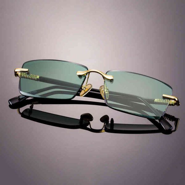 

2022 factory wholesale model vintage rimless men natural crystal stone sun women retro green lens sunglass goggles oculos sol sunglasses, White;black