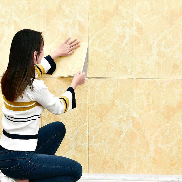 

3d wall stickers marble brick waterproof diy decor background for kids room living room home decor wallpaper sticker