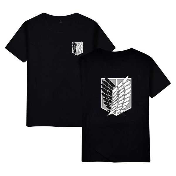 

attack on titan t shirt anime plus size tees summer mens short sleeve tshirt cartoon streetwear t-shirt clothes, White;black