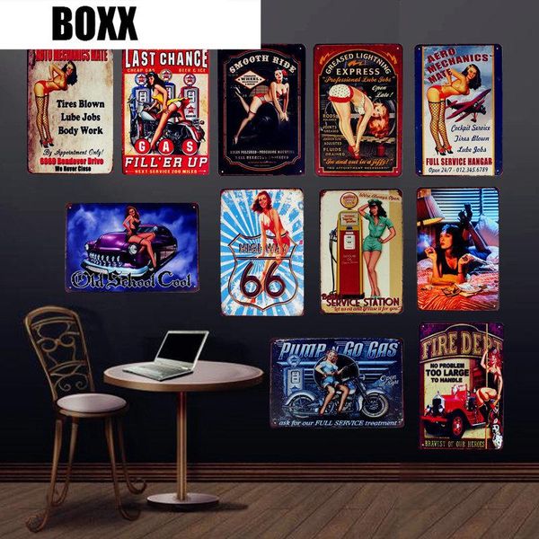 

hisimple pin up girl deckque сексуальная леди автосазовый газовый мотор масляный декор гладкая езда ретро металлические знаки паб бар дома а