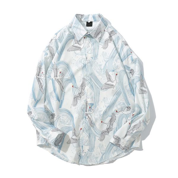 

2021 новый белый стиль с длинным рукавом чернокожих мужские рубашки регулируют модную регулировку мужской блузки плюс размер jlv5, White;black